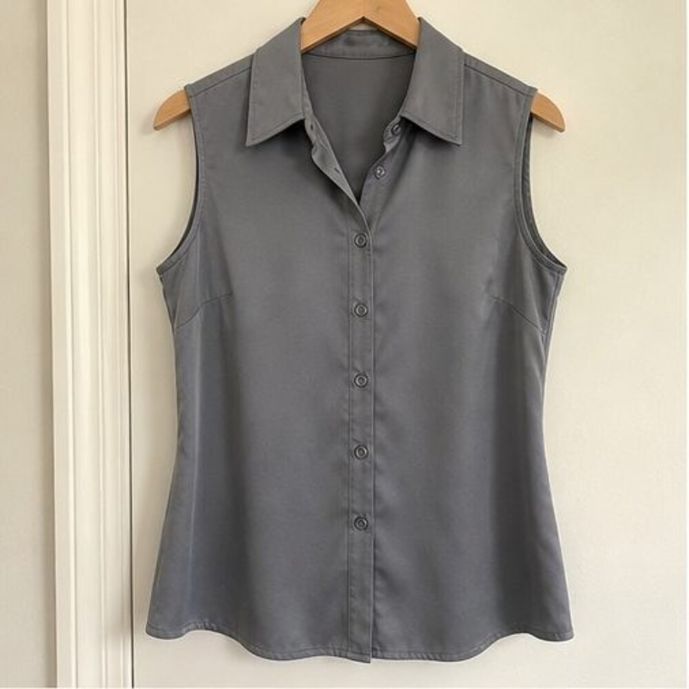 Gray Lace Trim Top